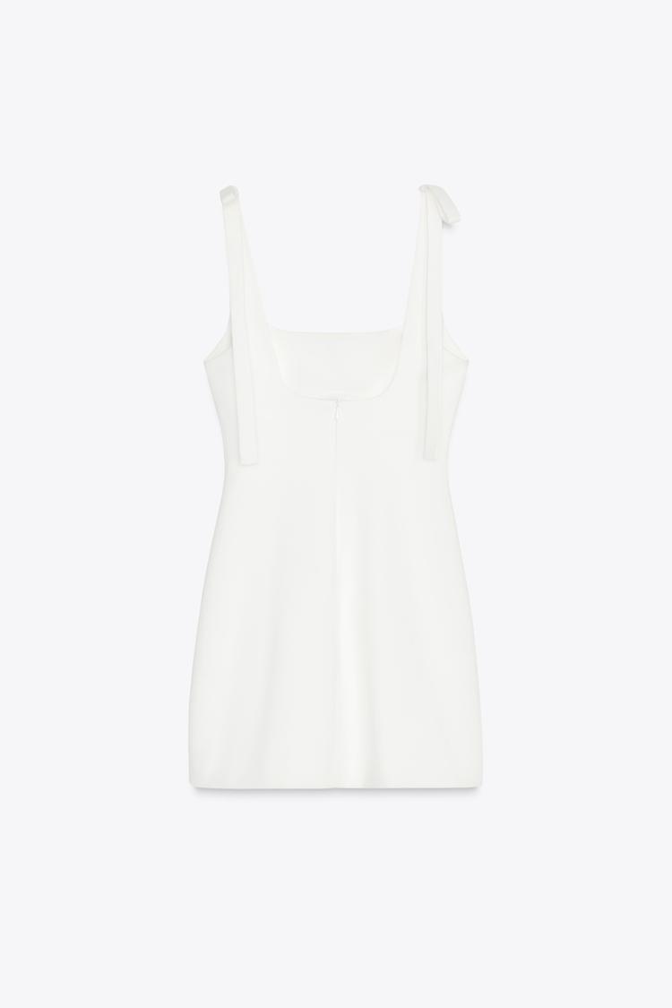 Short Fitted Dress with Bow-Strap Details