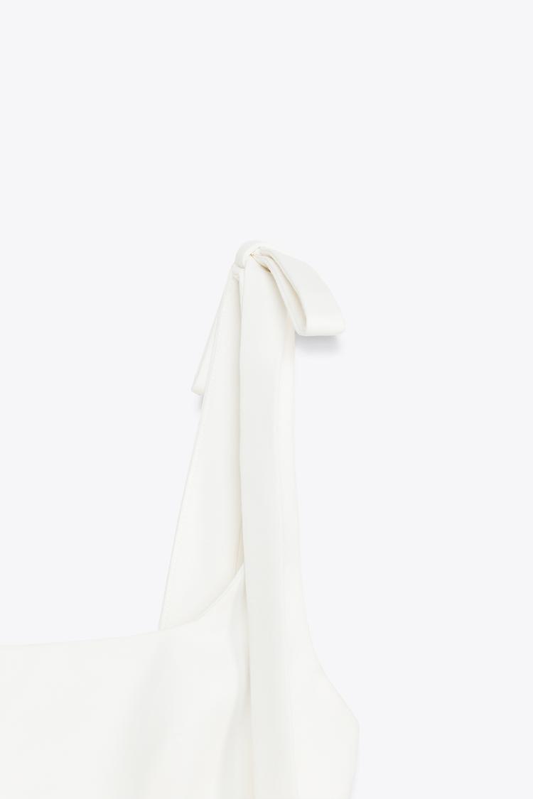 Short Fitted Dress with Bow-Strap Details