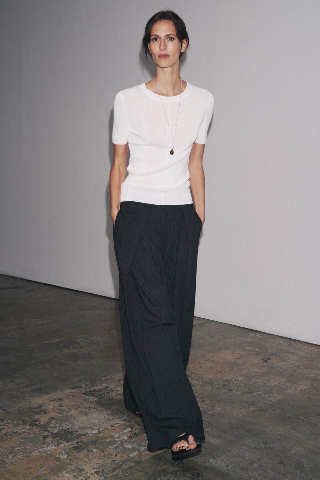 High-Rise Pinstripe Trousers
